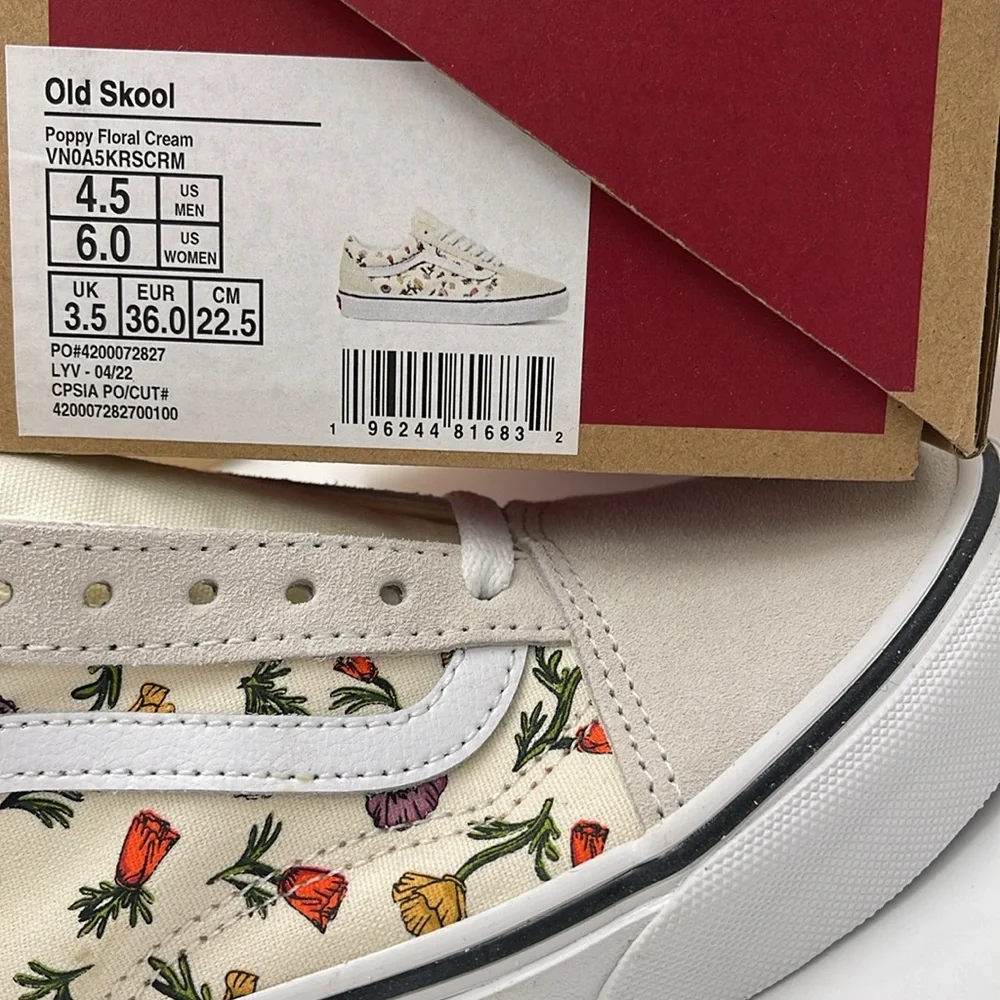 Vans WMNS Floral Canvas Sneakers Old Skool Poppy Floral Cream VNA5KRSCRM